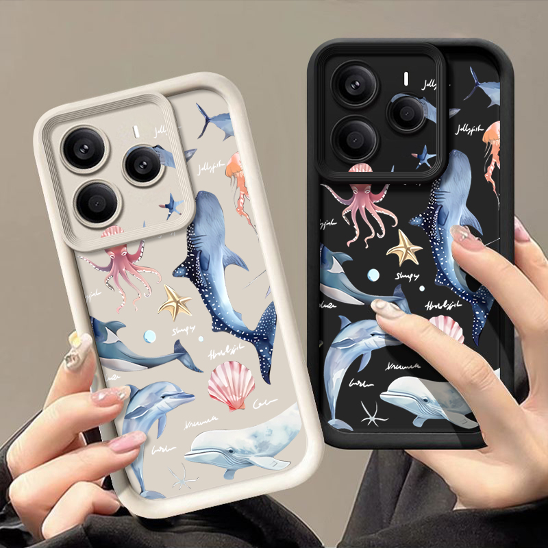 Xiaomi Redmi Note 13 - Niedliche Delfin-Muster Weiche Hülle für Xiaomi