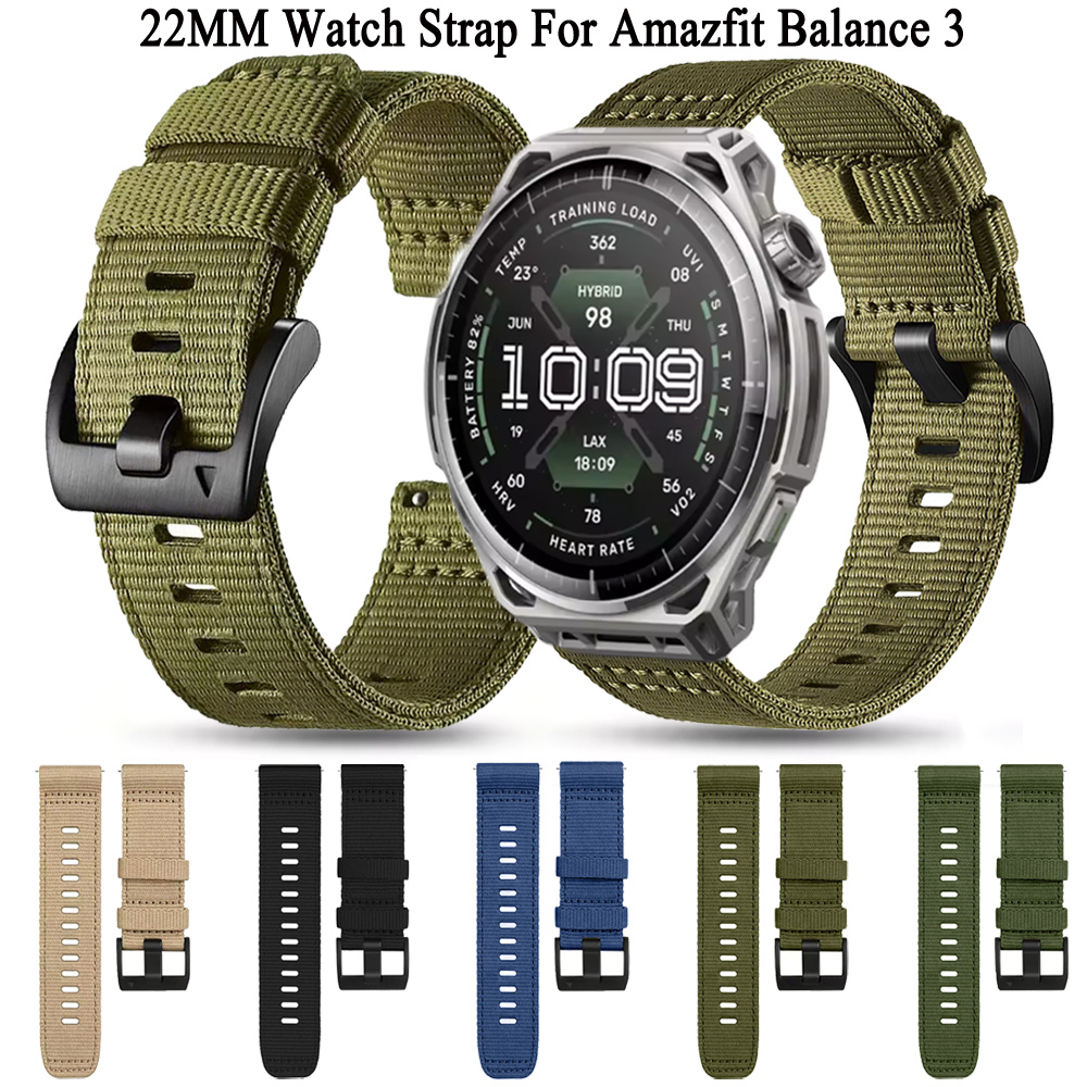 Rugged Sport Strap - Robustes Nylon-Armband 22mm für Amazfit Balance