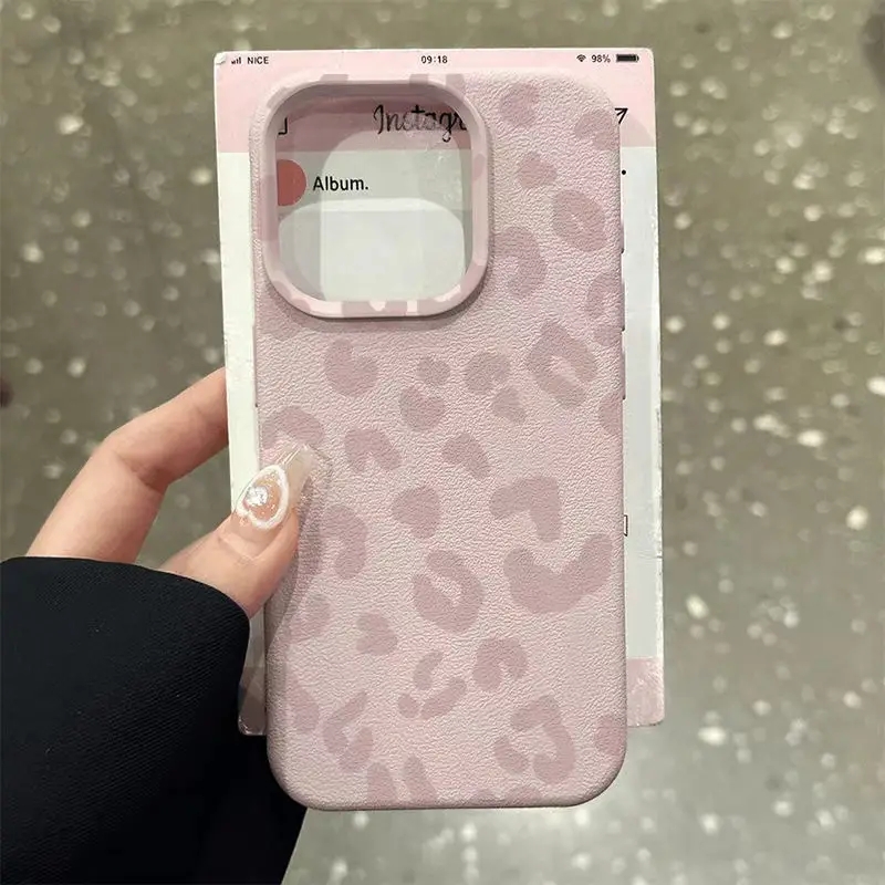Xiaomi Redmi Note 13 - Rosa Leopardenmuster Lichee Muster Silikon Handyhülle
