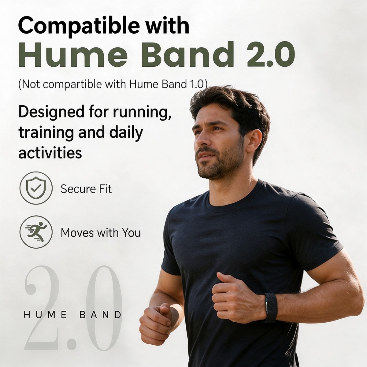 Rugged Sport Strap - Leichtes, atmungsaktives Nylon-Armband für Hume Band