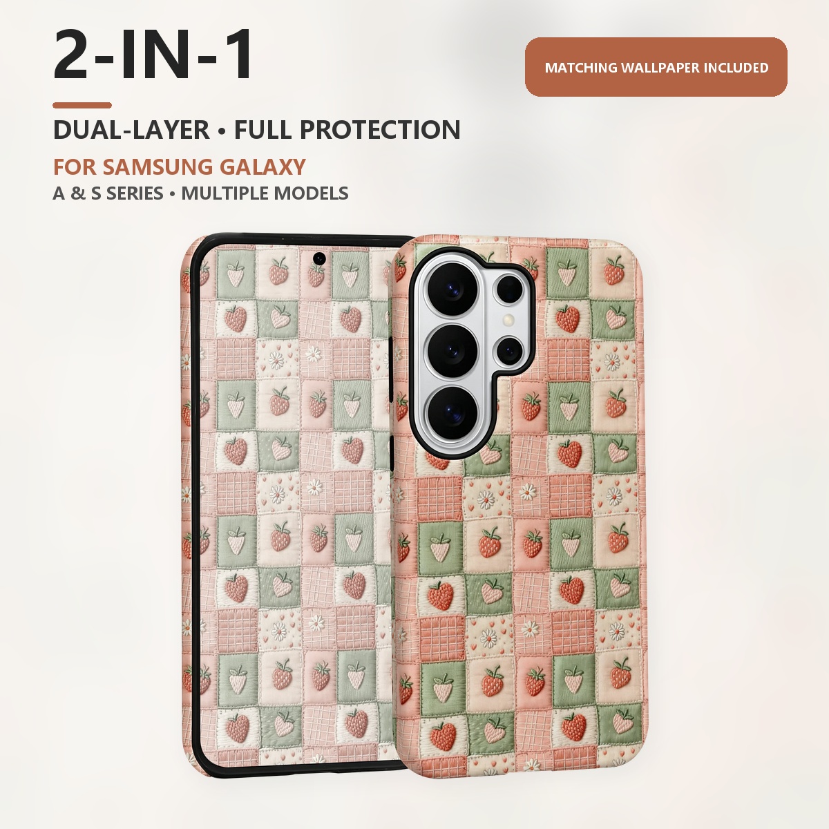Bestickte Erdbeer-Patchwork 2- – Samsung Galaxy S24 Bewertung und Preis
